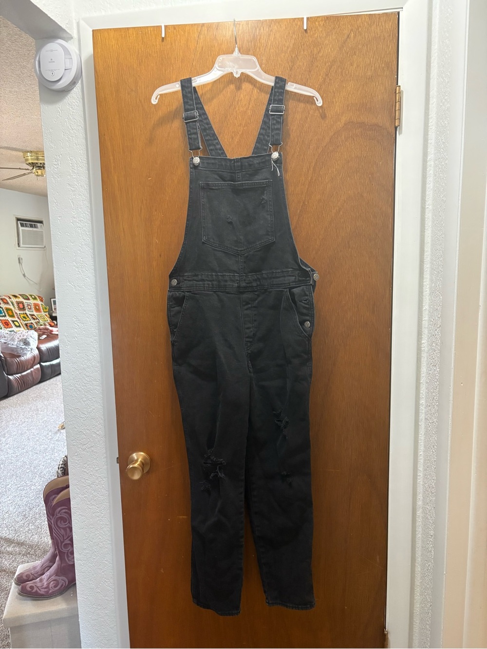 Old Navy Black Denim Overalls Jumpsuit